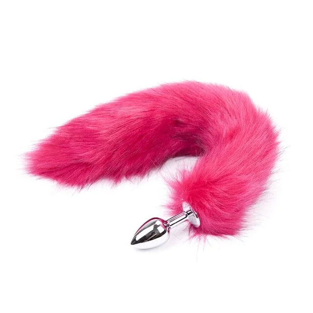 False Fox Tail With Metal Anal-Butt Plug