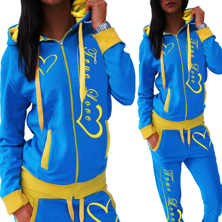 Printed Hooded Casual Tracksuit