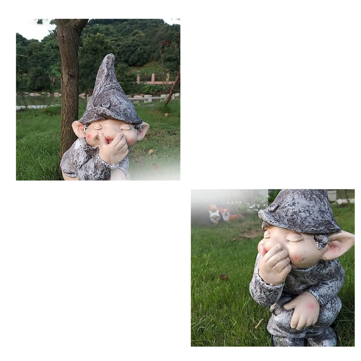 Pooping Naughty Gnome Miniature Statue Resin Dwarf Home Garden Ornament