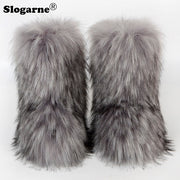 Fluffy Fox Fur Boots