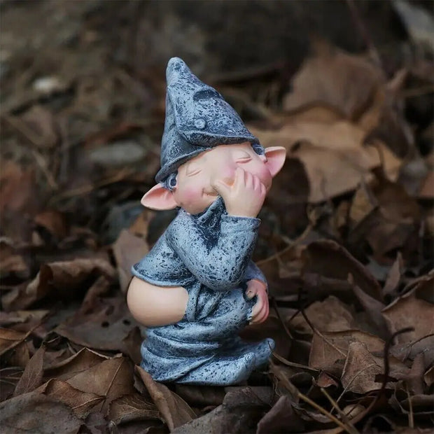 Pooping Naughty Gnome Miniature Statue Resin Dwarf Home Garden Ornament