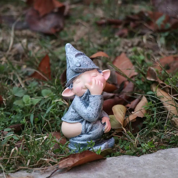 Pooping Naughty Gnome Miniature Statue Resin Dwarf Home Garden Ornament