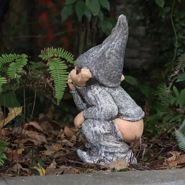 Pooping Naughty Gnome Miniature Statue Resin Dwarf Home Garden Ornament