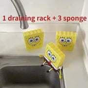 Cartoon Dish Sponge Holder with Drain Rack