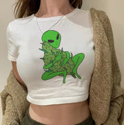 Crop Top Weed T-Shirt