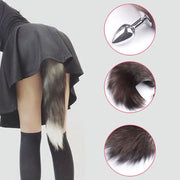 False Fox Tail With Metal Anal-Butt Plug