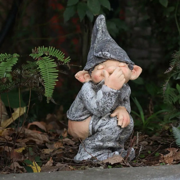 Pooping Naughty Gnome Miniature Statue Resin Dwarf Home Garden Ornament