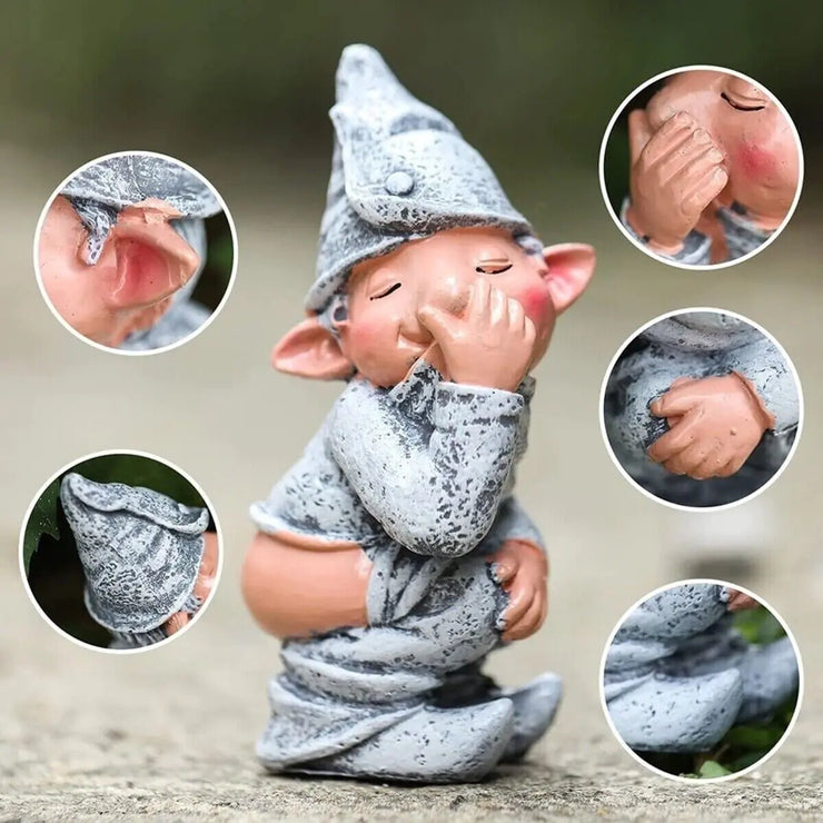 Pooping Naughty Gnome Miniature Statue Resin Dwarf Home Garden Ornament