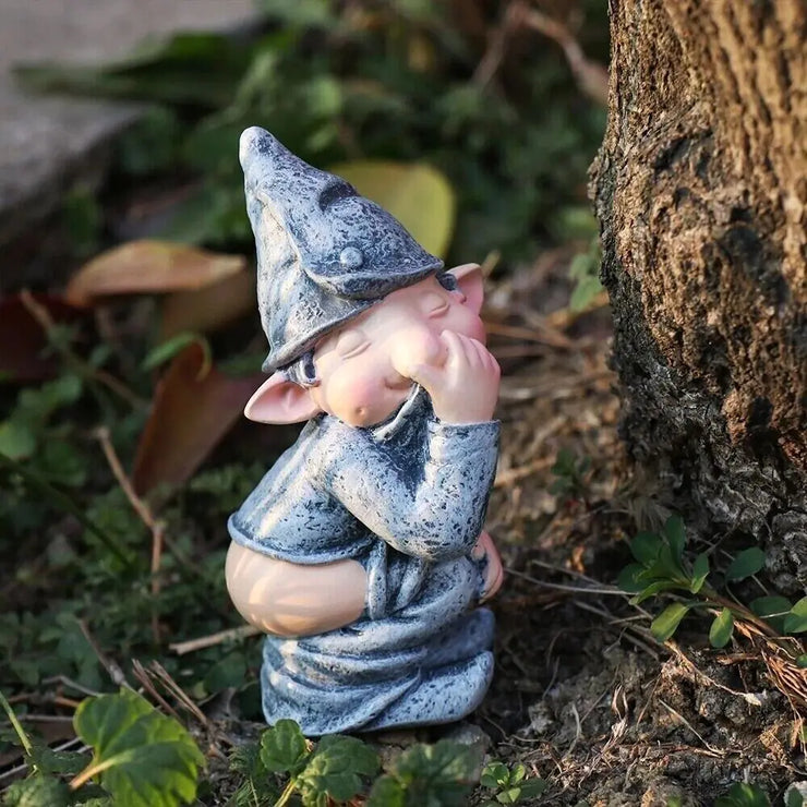 Pooping Naughty Gnome Miniature Statue Resin Dwarf Home Garden Ornament