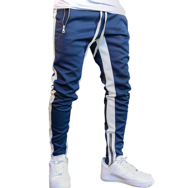 Stripe Sweatpants With Zippers