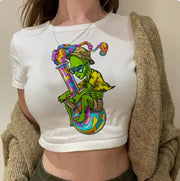 Crop Top Weed T-Shirt