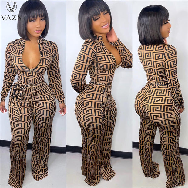 Printed Tight Jumpsuit