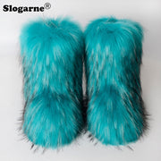 Fluffy Fox Fur Boots