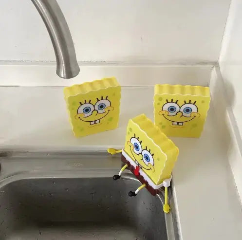 Cartoon Dish Sponge Holder with Drain Rack