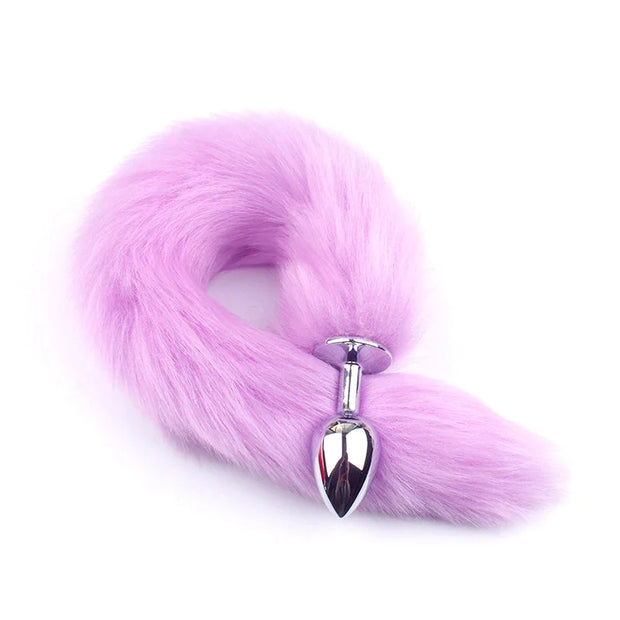 False Fox Tail With Metal Anal-Butt Plug