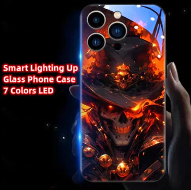 Smart LED Light Up Glass Phone Case For iPhone 15 14 13 12 11 Pro Max XR XS Plus 6 7 8 SE2020