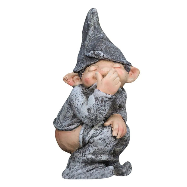 Pooping Naughty Gnome Miniature Statue Resin Dwarf Home Garden Ornament