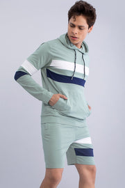 Men's Multicoloured Cotton Spandex Printed Regular Fit Tracksuit with Bottom Set