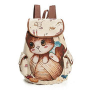 Lovely Cat Drawstring Backpack