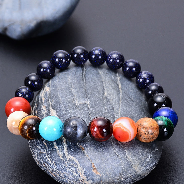 Lovers Eight Planets Natural Stone Bracelet