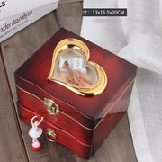 Classic Rotating Dancer Ballerina Piano Music Box Clockwork Plastic Jewelry Box Girls Hand Crank Music Mechanism Christmas Gift