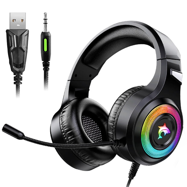 Gaming Headset With Microphone RGB Light