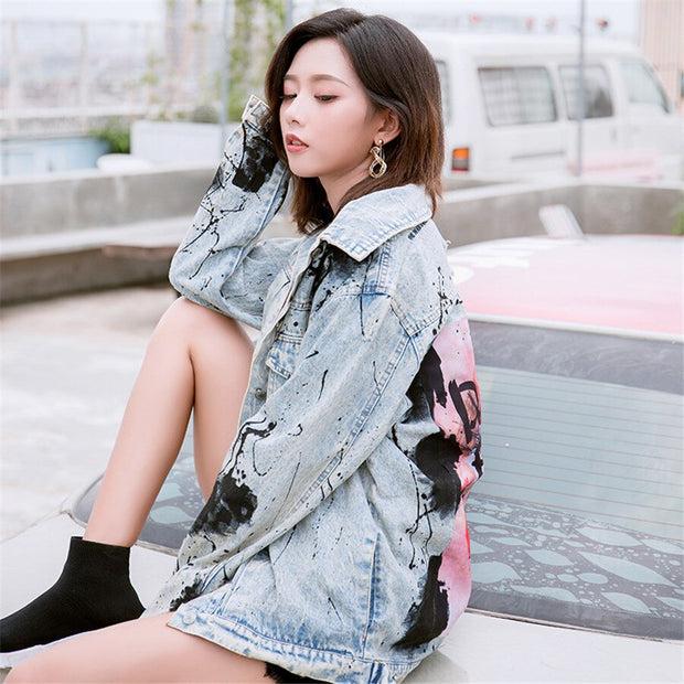 Ink graffiti Denim Jacket