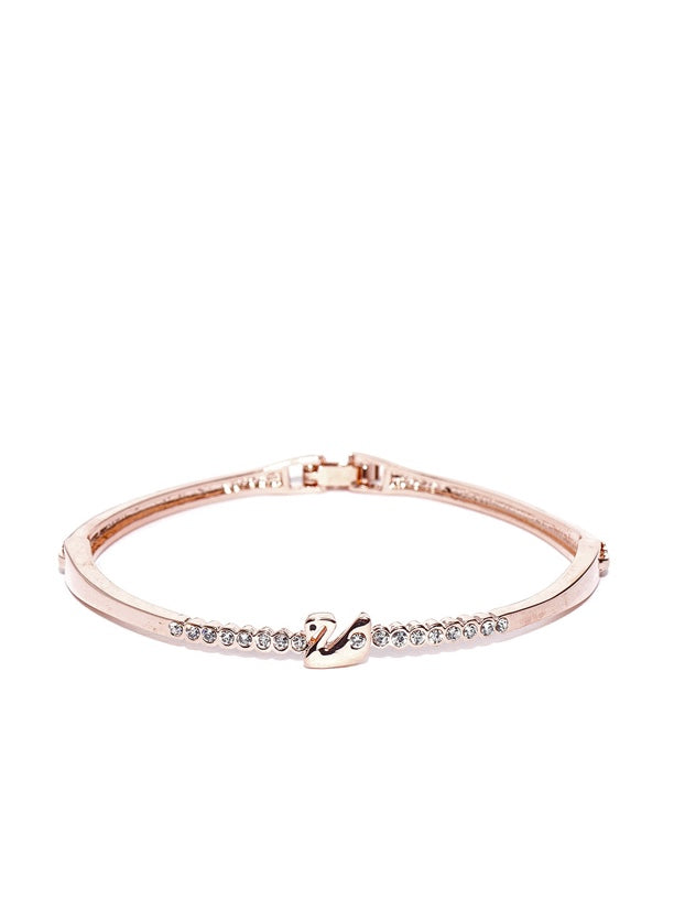 Rose Gold-Plated Handcrafted Bangle-Style Bracelet