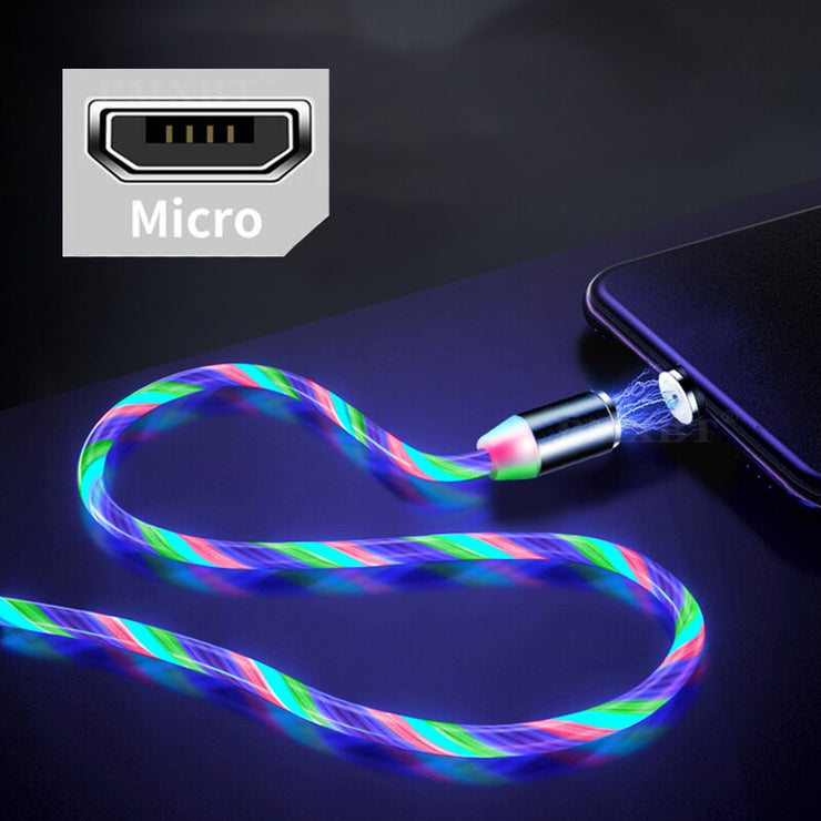 LED Glow Flowing Magnetic Charger Cable