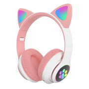 New Arrival LED Cat Ear Noise Cancelling Headphones Bluetooth 5.0 Young People Kids Headset Support TF Card 3.5mm Plug with Mic