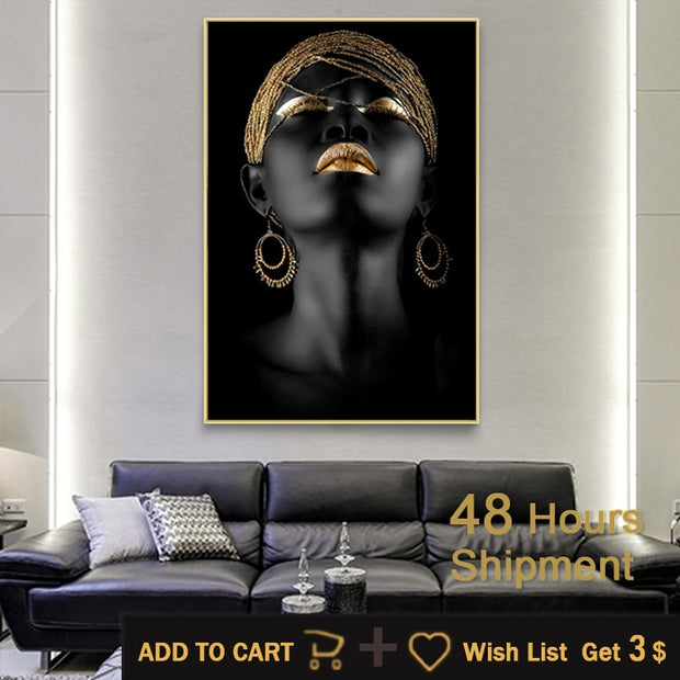 Modern Art Canvas African Black Woman Posters