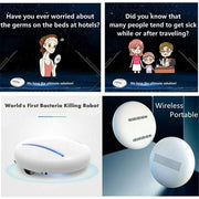 Smart Wireless PoRtable Bacteria Killing Robot Auto CleanseBot World's Fitst Bacteria Killing Dust Nure Mite Robot Dust Mite