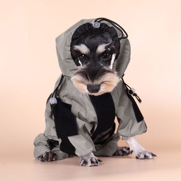 Reflective Pet Dog Raincoat Outdoor Sunscreen High Collar Pet Jumpsuit