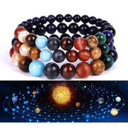 Galaxy Solar System Universe Nine Planets Natural Stone Bracelet