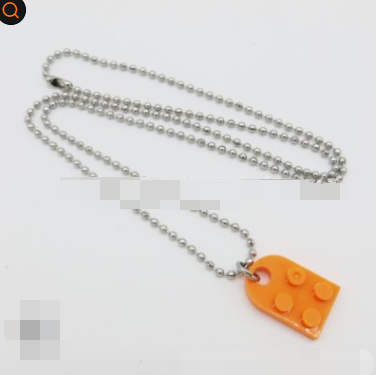 Couples Brick Heart Pendant Shaped Necklace for Friendship 2 Two Piece Jewelry Made with  Lego Elements Valentine's Day Gift