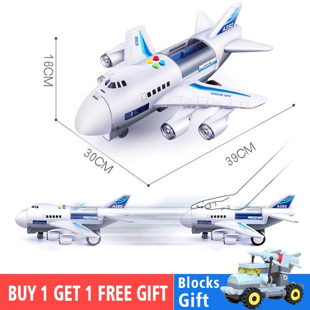 Kids Toys Simulation Track Inertia Airplane Music Stroy Light Plane Diecasts & Toy Vehicles Passenger Plane Toy Car Boys Toys