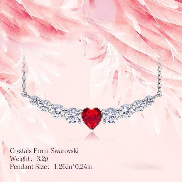 Austrian Crystal 8.00 CT Ruby Heart  Necklace