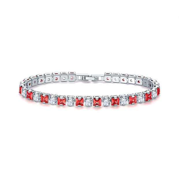 0.25ct Clear Square Tennis Bracelet for Men Women