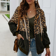 Soft Leopard PrintFur Hoodie Coat