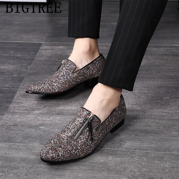 glitter coiffeur loafers men dress shoe