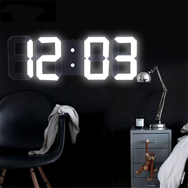 Home Living Room Decoration 3D Large LED Digital Wall Clock Date Time Electronic Display Table Alarm Clock Wall Home Decor