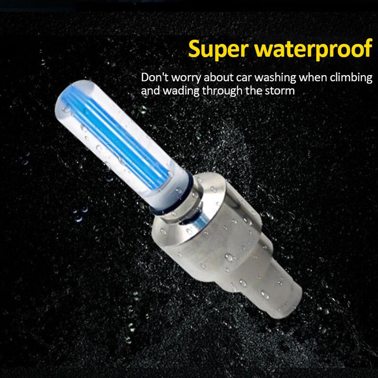 1/2Pcs Neon Lights Tire Wheel Valve Cap Light LED