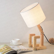 Robot Shape Wooden Table Lamp E14 Lamp Holder 110-240V