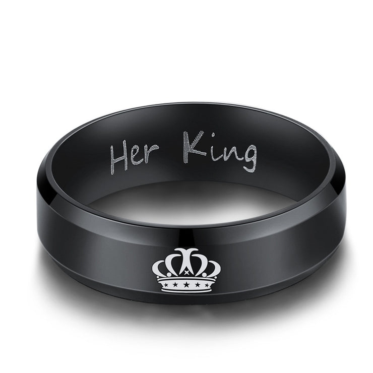 Her King His Queen Couple Rings Gold Crown Rings