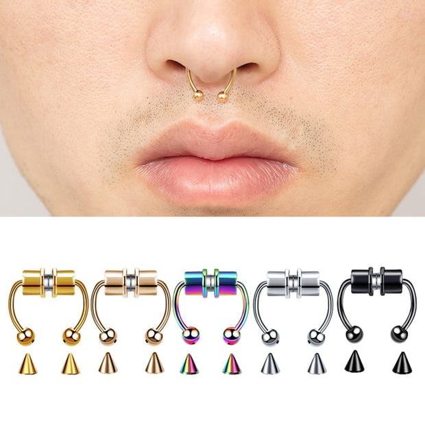 Fake Nose Ring Non Piercing Horseshoe Septum Piercing