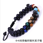 Galaxy Solar System Universe Nine Planets Natural Stone Bracelet