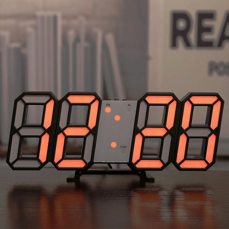 Home Living Room Decoration 3D Large LED Digital Wall Clock Date Time Electronic Display Table Alarm Clock Wall Home Decor