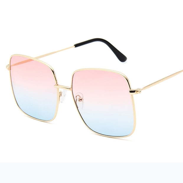 RBRARE Luxury Square Sunglasses Women Brand Designer Retro Alloy Frame Big Sun Glasses Vintage Gradient Male