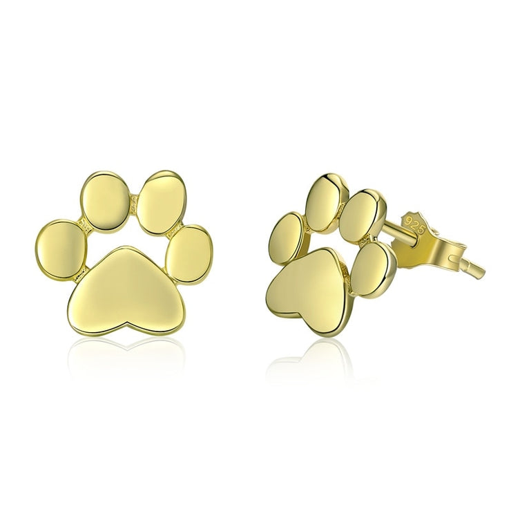 Sterling Silver Paw Stud Earrings