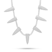 Pae Spike Necklace embellished With Crystals In 18k White Gold Filled